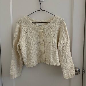 Ba&sh Jump Ecru Textured Cardigan